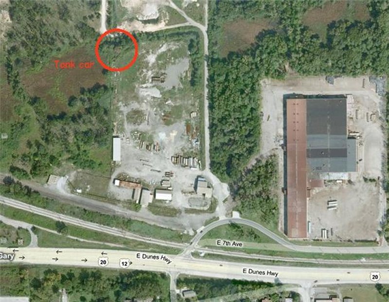 Location of tank car